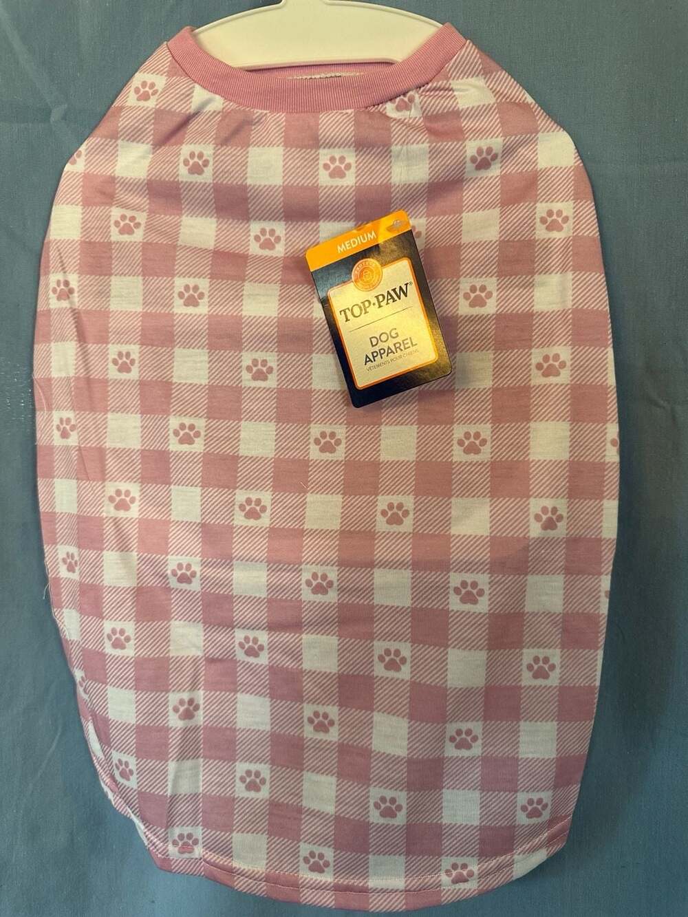 NWT - Top Paw Plaid Pink Tee Size Medium Dog Apparel